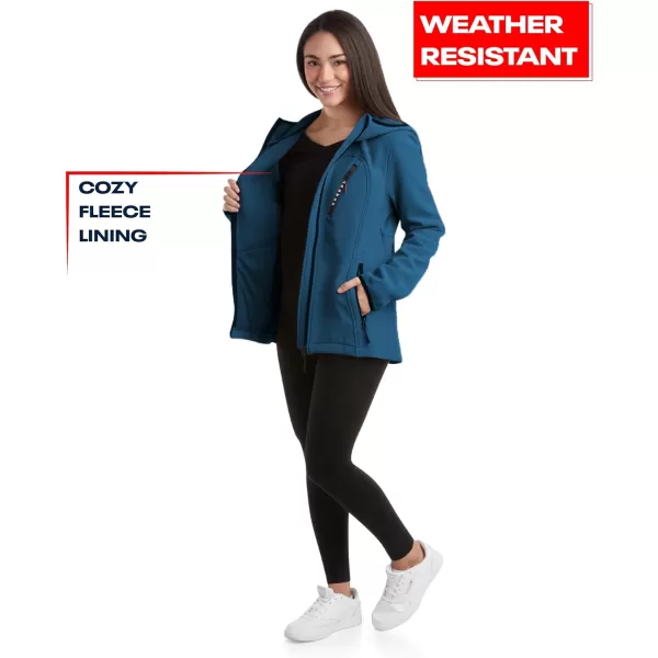 imageReebok Womens Jacket  Lightweight Weather Resistant Performance Fleece Lined Softshell Coat  Plus Size Coat for Women S3XPeacock