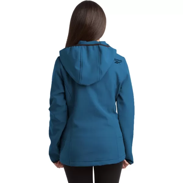 imageReebok Womens Jacket  Lightweight Weather Resistant Performance Fleece Lined Softshell Coat  Plus Size Coat for Women S3XPeacock