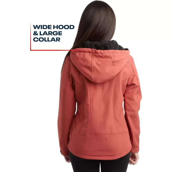 imageReebok Womens Jacket  Lightweight Weather Resistant Performance Fleece Lined Softshell Coat  Plus Size Coat for Women S3XTerracotta