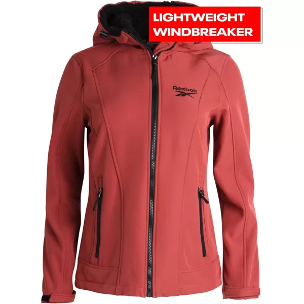 imageReebok Womens Jacket  Lightweight Weather Resistant Performance Fleece Lined Softshell Coat  Plus Size Coat for Women S3XTerracotta
