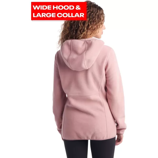 imageReebok Womens Jacket  Polar Fleece Sweatshirt Jacket  Lightweight Coat for Women SXLDusty Rose