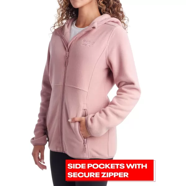 imageReebok Womens Jacket  Polar Fleece Sweatshirt Jacket  Lightweight Coat for Women SXLDusty Rose