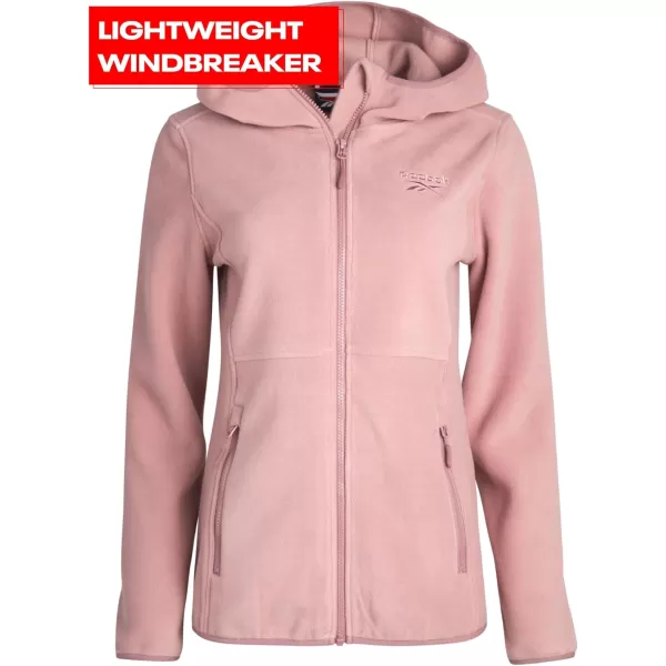 imageReebok Womens Jacket  Polar Fleece Sweatshirt Jacket  Lightweight Coat for Women SXLDusty Rose