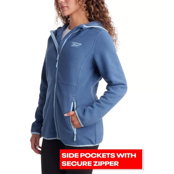 imageReebok Womens Jacket  Polar Fleece Sweatshirt Jacket  Lightweight Coat for Women SXLHoops Blue