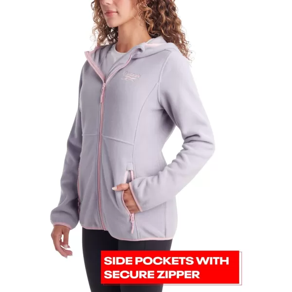 imageReebok Womens Jacket  Polar Fleece Sweatshirt Jacket  Lightweight Coat for Women SXLPure Grey