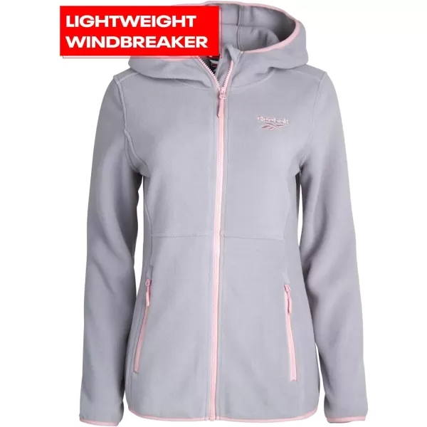 imageReebok Womens Jacket  Polar Fleece Sweatshirt Jacket  Lightweight Coat for Women SXLPure Grey