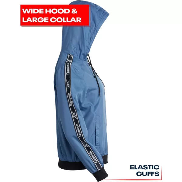 imageReebok Womens Jacket  Weather Resistant Fleece Lined Windbreaker Coat Storm Guard Hood  Light Jacket fornbspWomen SXLHoops Blue