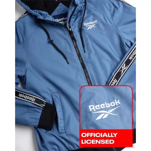 imageReebok Womens Jacket  Weather Resistant Fleece Lined Windbreaker Coat Storm Guard Hood  Light Jacket fornbspWomen SXLHoops Blue