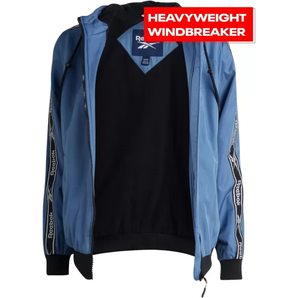imageReebok Womens Jacket  Weather Resistant Fleece Lined Windbreaker Coat Storm Guard Hood  Light Jacket fornbspWomen SXLHoops Blue