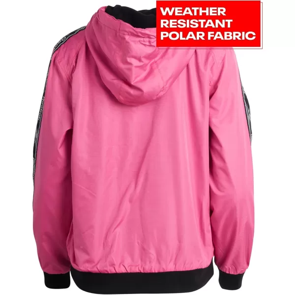 imageReebok Womens Jacket  Weather Resistant Fleece Lined Windbreaker Coat Storm Guard Hood  Light Jacket fornbspWomen SXLLaser Pink