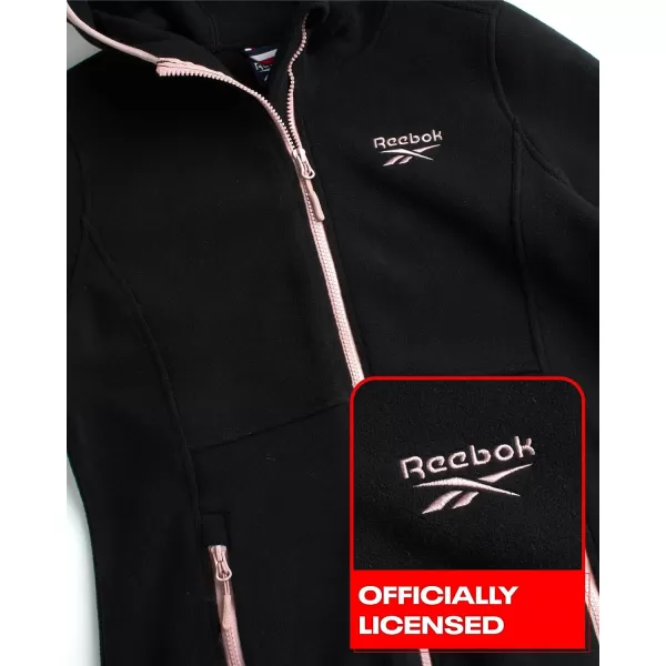 imageReebok Womens Jacket  Weather Resistant Polar Fleece Lined Jacket  Lightweight Outerwear Windbreaker Coat for Women SXLBlack