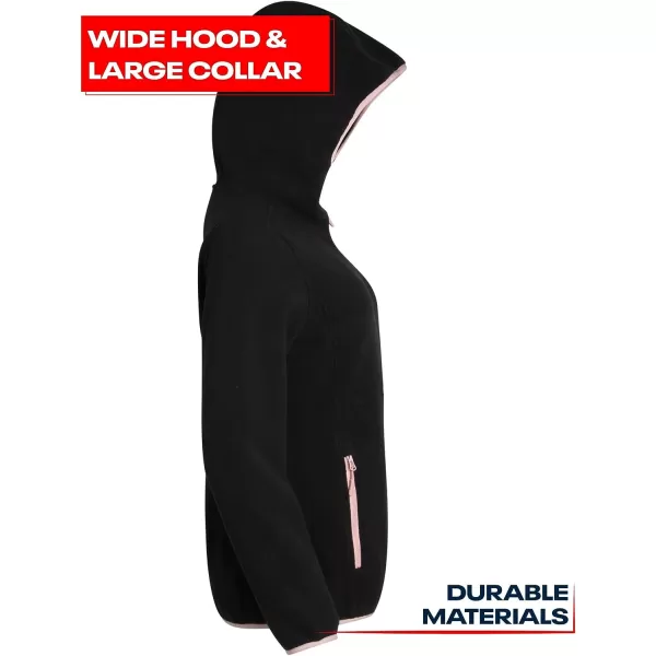 imageReebok Womens Jacket  Weather Resistant Polar Fleece Lined Jacket  Lightweight Outerwear Windbreaker Coat for Women SXLBlack