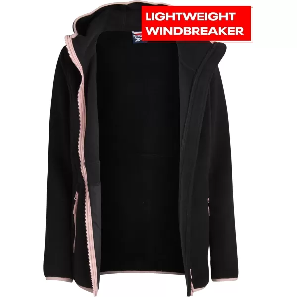 imageReebok Womens Jacket  Weather Resistant Polar Fleece Lined Jacket  Lightweight Outerwear Windbreaker Coat for Women SXLBlack
