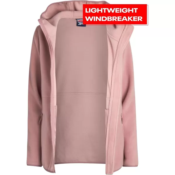 imageReebok Womens Jacket  Weather Resistant Polar Fleece Lined Jacket  Lightweight Outerwear Windbreaker Coat for Women SXLDusty Rose