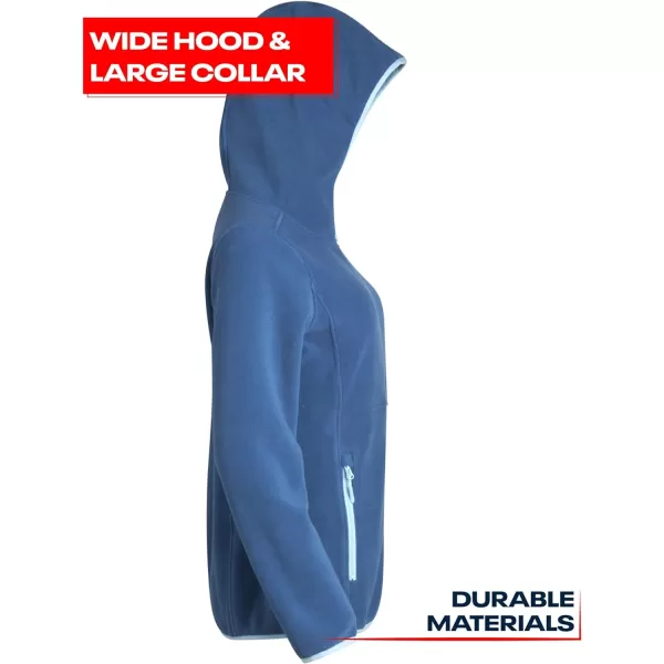 imageReebok Womens Jacket  Weather Resistant Polar Fleece Lined Jacket  Lightweight Outerwear Windbreaker Coat for Women SXLHoops Blue