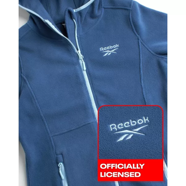 imageReebok Womens Jacket  Weather Resistant Polar Fleece Lined Jacket  Lightweight Outerwear Windbreaker Coat for Women SXLHoops Blue
