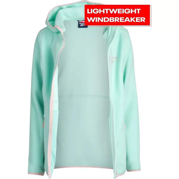 imageReebok Womens Jacket  Weather Resistant Polar Fleece Lined Jacket  Lightweight Outerwear Windbreaker Coat for Women SXLMint