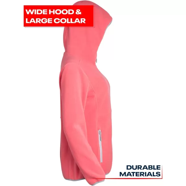 imageReebok Womens Jacket  Weather Resistant Polar Fleece Lined Jacket  Lightweight Outerwear Windbreaker Coat for Women SXLPetal Pink