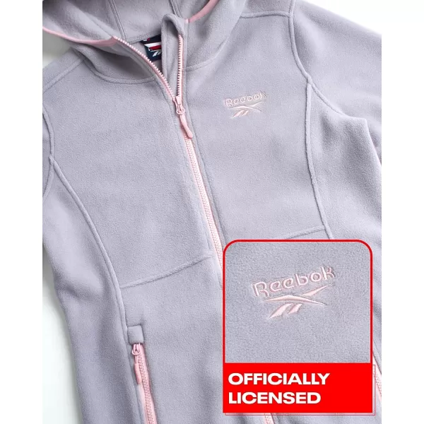 imageReebok Womens Jacket  Weather Resistant Polar Fleece Lined Jacket  Lightweight Outerwear Windbreaker Coat for Women SXLPure Grey