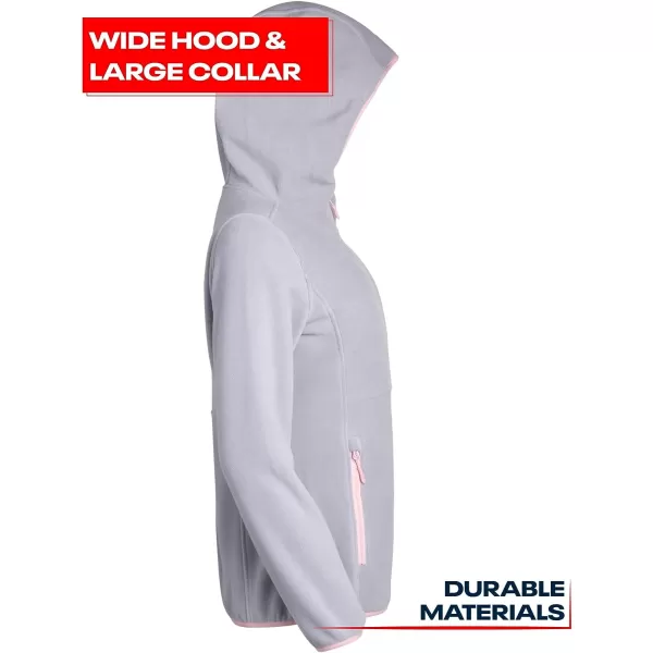 imageReebok Womens Jacket  Weather Resistant Polar Fleece Lined Jacket  Lightweight Outerwear Windbreaker Coat for Women SXLPure Grey