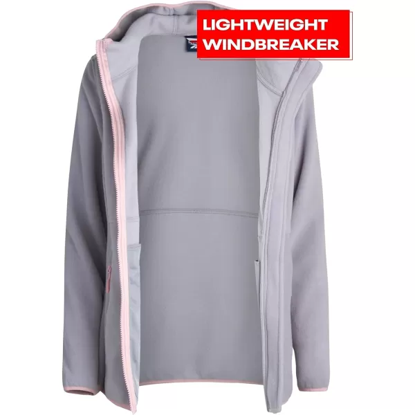imageReebok Womens Jacket  Weather Resistant Polar Fleece Lined Jacket  Lightweight Outerwear Windbreaker Coat for Women SXLPure Grey