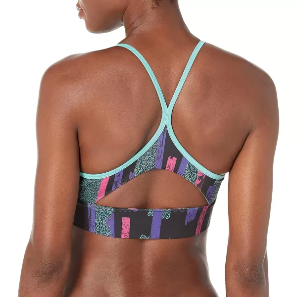 imageReebok Womens Light Support Sports Bra TriBack Semi Proud PinkBlackTeal