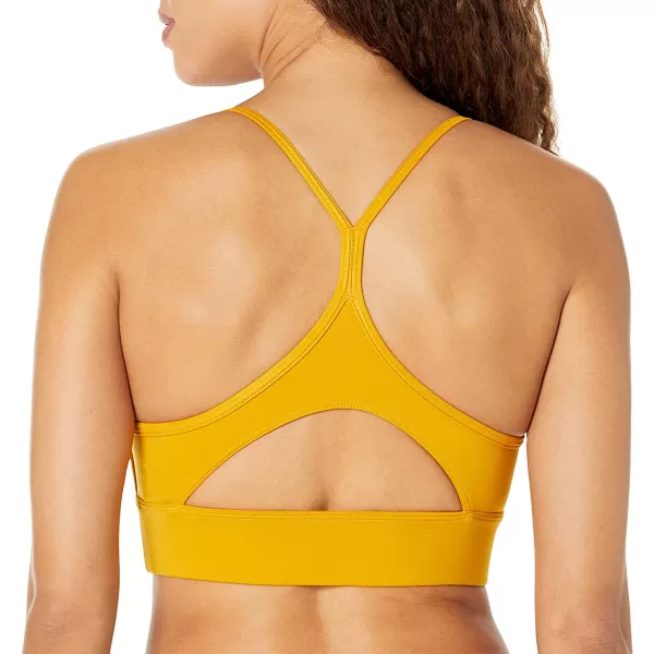 imageReebok Womens Light Support TriBack Sports Bra in Bright Ochre with Small White Logo