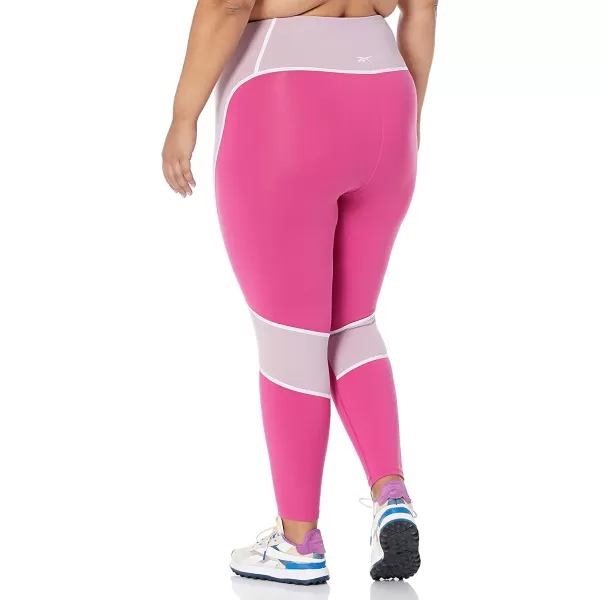 imageReebok Womens Lux HighRise Leggings in Semi Proud PinkWhite Color Blocking