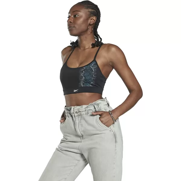 imageReebok Womens Lux Racerback Sports Bra Medium SupportJurassic WorldBlack