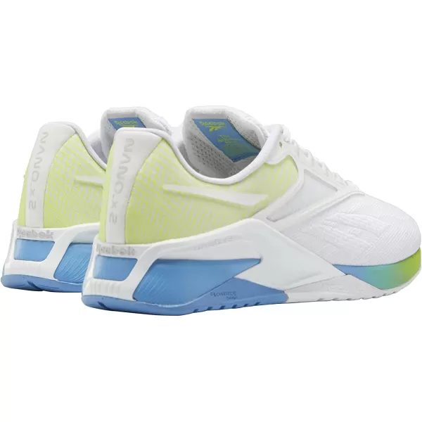 imageReebok Womens Nano X2 Cross TrainerCloud WhiteEssential BlueAcid Yellow