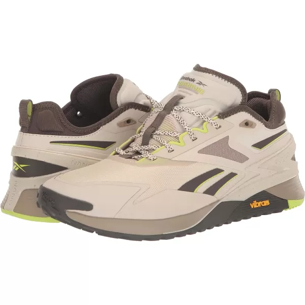 imageReebok Womens Nano X3 Adventure SneakerStucooGroutLaser Lime
