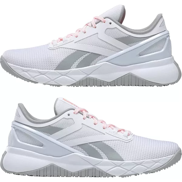imageReebok Womens Nanoflex TR Cross TrainerWhitePure GreyOrange Flare