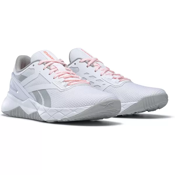 imageReebok Womens Nanoflex TR Cross TrainerWhitePure GreyOrange Flare
