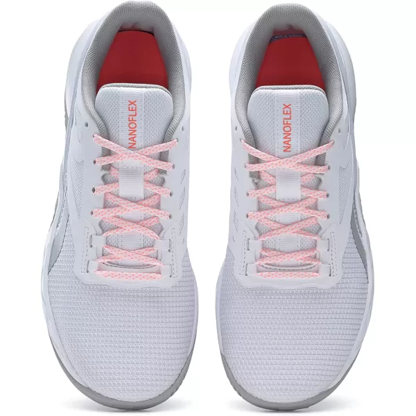 imageReebok Womens Nanoflex TR Cross TrainerWhitePure GreyOrange Flare