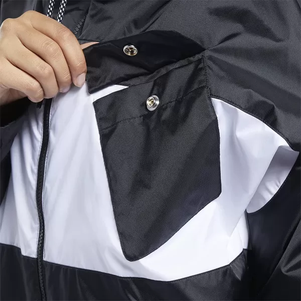 imageReebok Womens Oversized Color Block Woven Hooded Jacket Night Black