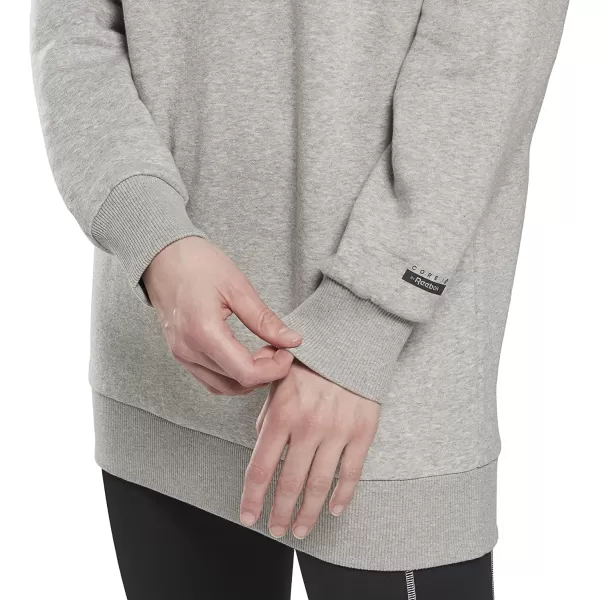 imageReebok Womens Oversized Fleece Hoodie Medium Heather Grey