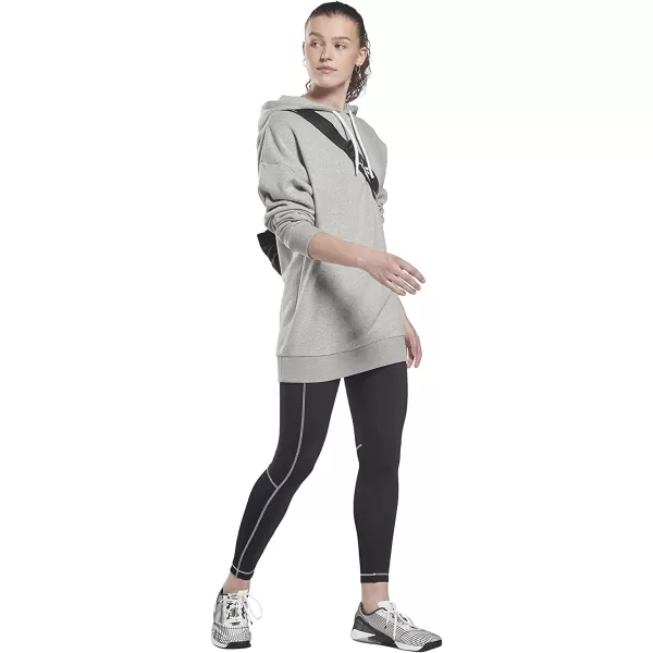 imageReebok Womens Oversized Fleece Hoodie Medium Heather Grey