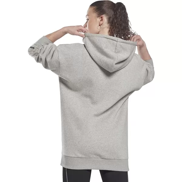 imageReebok Womens Oversized Fleece Hoodie Medium Heather Grey