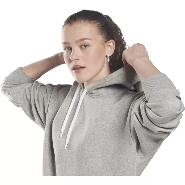 imageReebok Womens Oversized Fleece Hoodie Medium Heather Grey