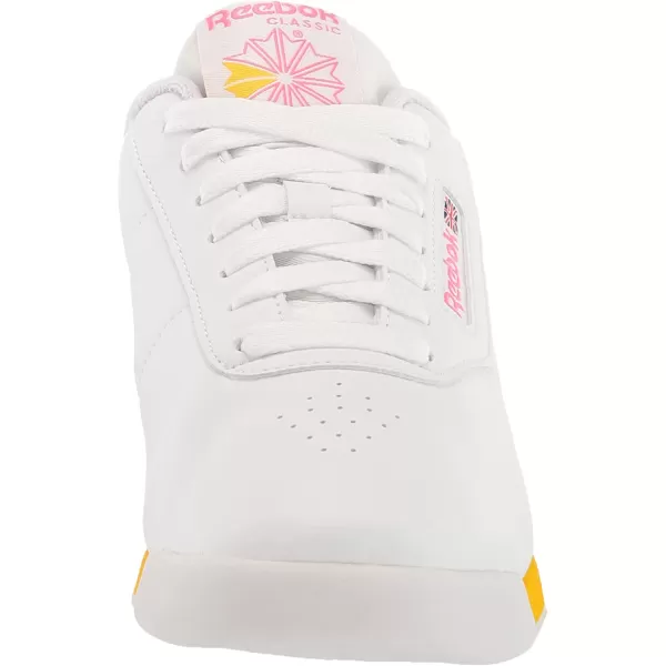 imageReebok Womens Princess SneakerFtwr WhiteTrue PinkAlways Yellow