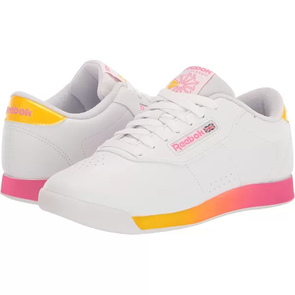 imageReebok Womens Princess SneakerFtwr WhiteTrue PinkAlways Yellow