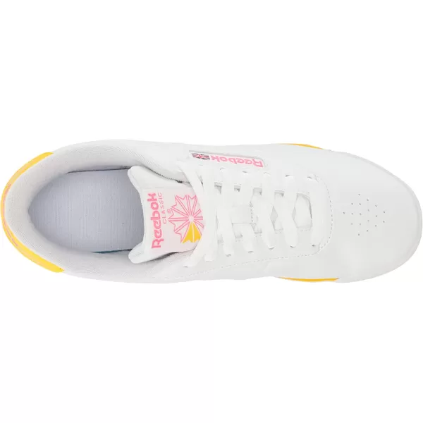 imageReebok Womens Princess SneakerFtwr WhiteTrue PinkAlways Yellow