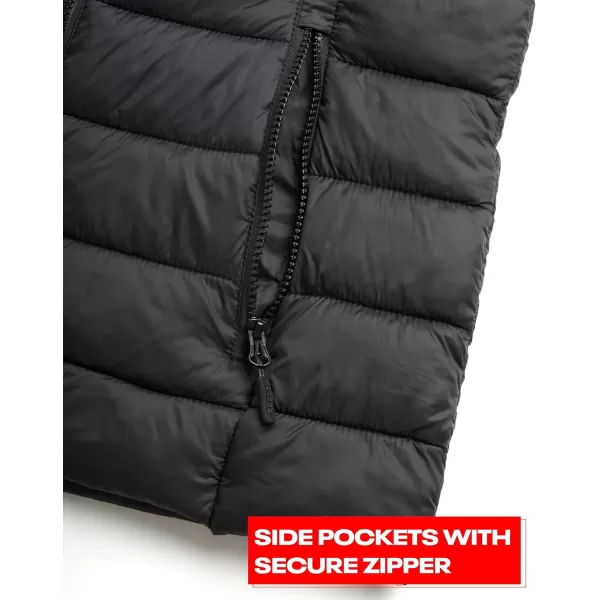 imageReebok Womens Puffer Vest  Quilted Insulated Winter Vest High Collar  Sleeveless Jacket for Women SXLBlack