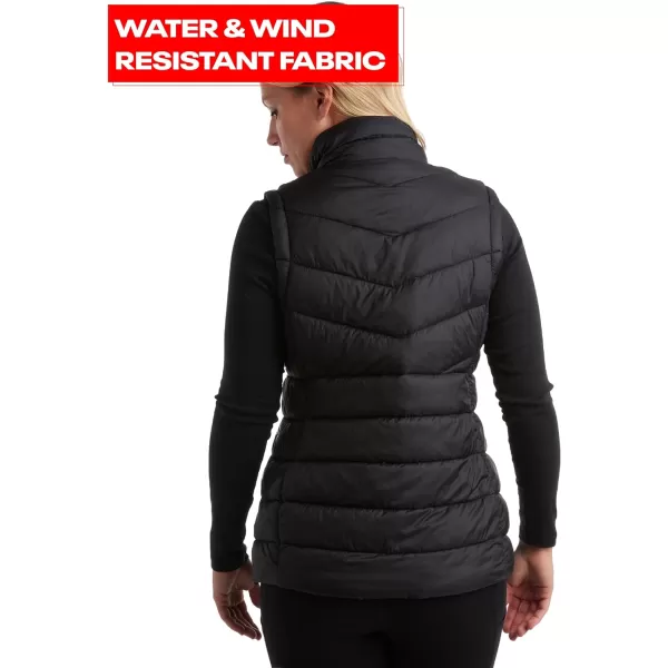 imageReebok Womens Puffer Vest  Quilted Insulated Winter Vest High Collar  Sleeveless Jacket for Women SXLBlack