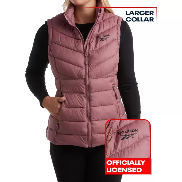 imageReebok Womens Puffer Vest  Quilted Insulated Winter Vest High Collar  Sleeveless Jacket for Women SXLDark Dusty Rose