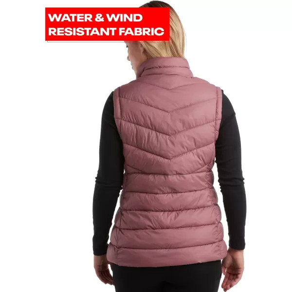 imageReebok Womens Puffer Vest  Quilted Insulated Winter Vest High Collar  Sleeveless Jacket for Women SXLDark Dusty Rose