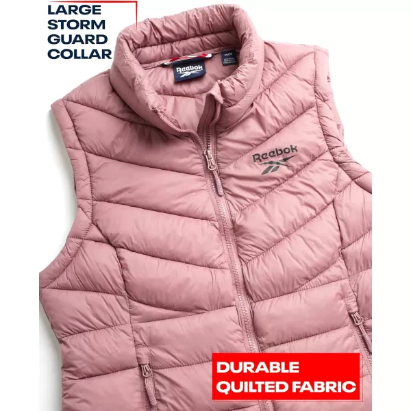 imageReebok Womens Puffer Vest  Quilted Insulated Winter Vest High Collar  Sleeveless Jacket for Women SXLDark Dusty Rose