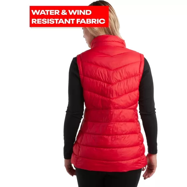 imageReebok Womens Puffer Vest  Quilted Insulated Winter Vest High Collar  Sleeveless Jacket for Women SXLVictor Red