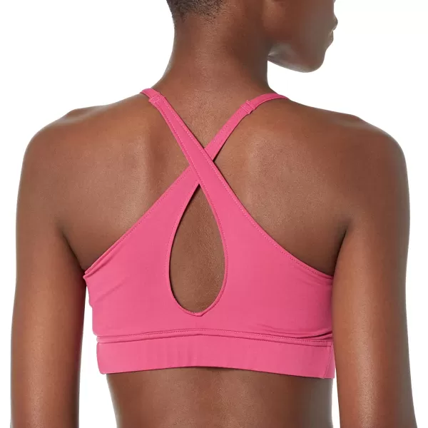 imageReebok Womens Sports Bra Light Support Semi Proud PinkWhiteCross Back