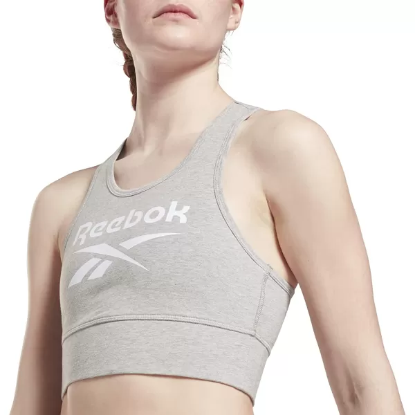 imageReebok Womens Sports Bra Light SupportMedium Grey HeatherWhite